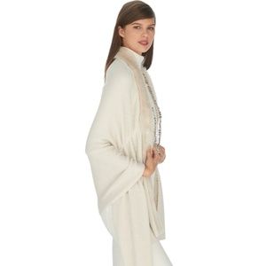 White House Black Market Fur Trim Wrap NWT